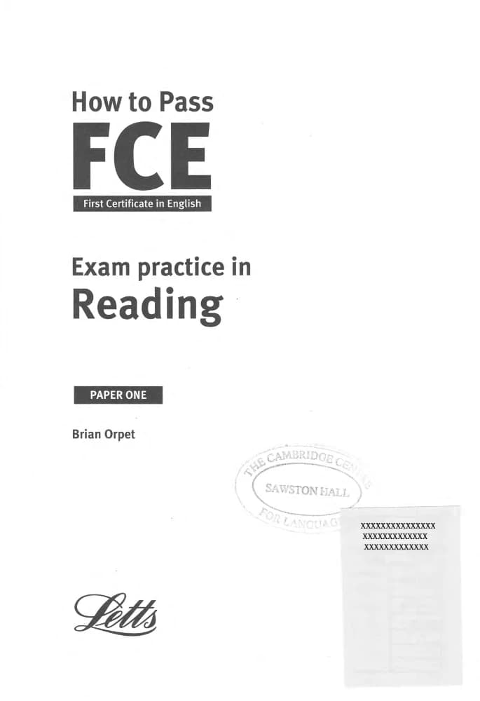 کتاب How to Pass FCE – Exam Practice in Reading (چگونه در FCE قبول شویم – تمرین آزمون خواندن) PDF