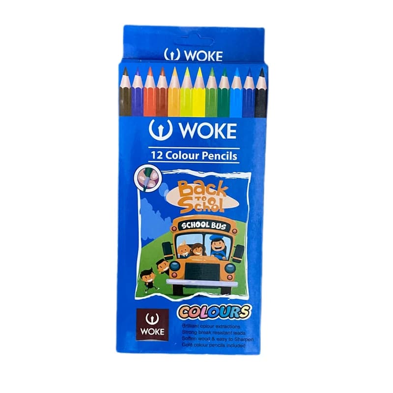 مداد رنگی 12 رنگ جعبه مقوایی ووک WOKE کد 12_9403