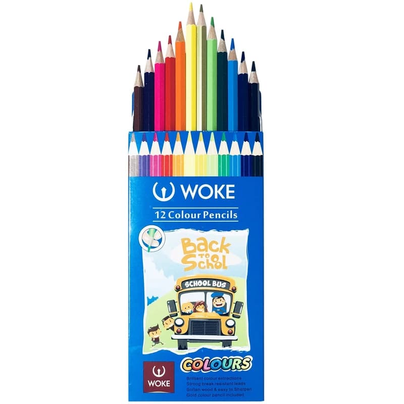 مداد رنگی 12 رنگ جعبه مقوایی ووک WOKE کد 12_9403 — تصویر ۴