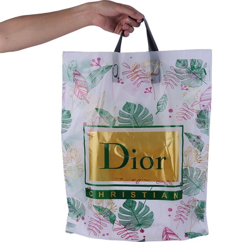 نایلون دسته دار دسته تقویتی طرح Dior سایز 45*40 سانتی متر بسته 1 کیلویی — تصویر ۲