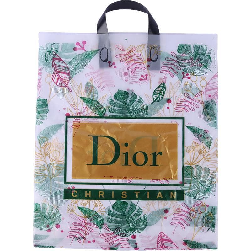نایلون دسته دار دسته تقویتی طرح Dior سایز 45*40 سانتی متر بسته 1 کیلویی