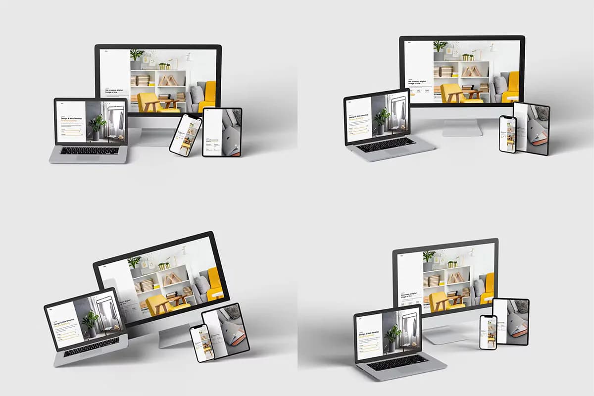 موکاپ ریسپانسیو سایت در دستگاه های مختلف