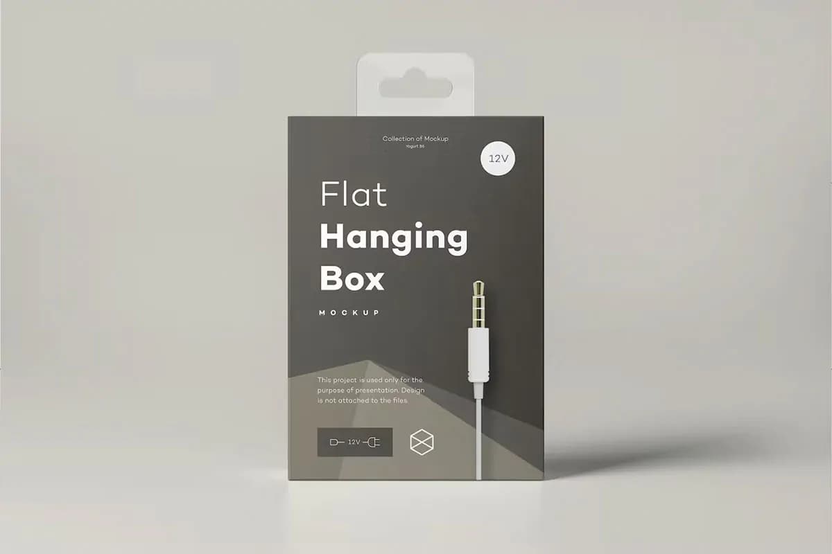 موکاپ جعبه محصول آویز دار — تصویر ۶