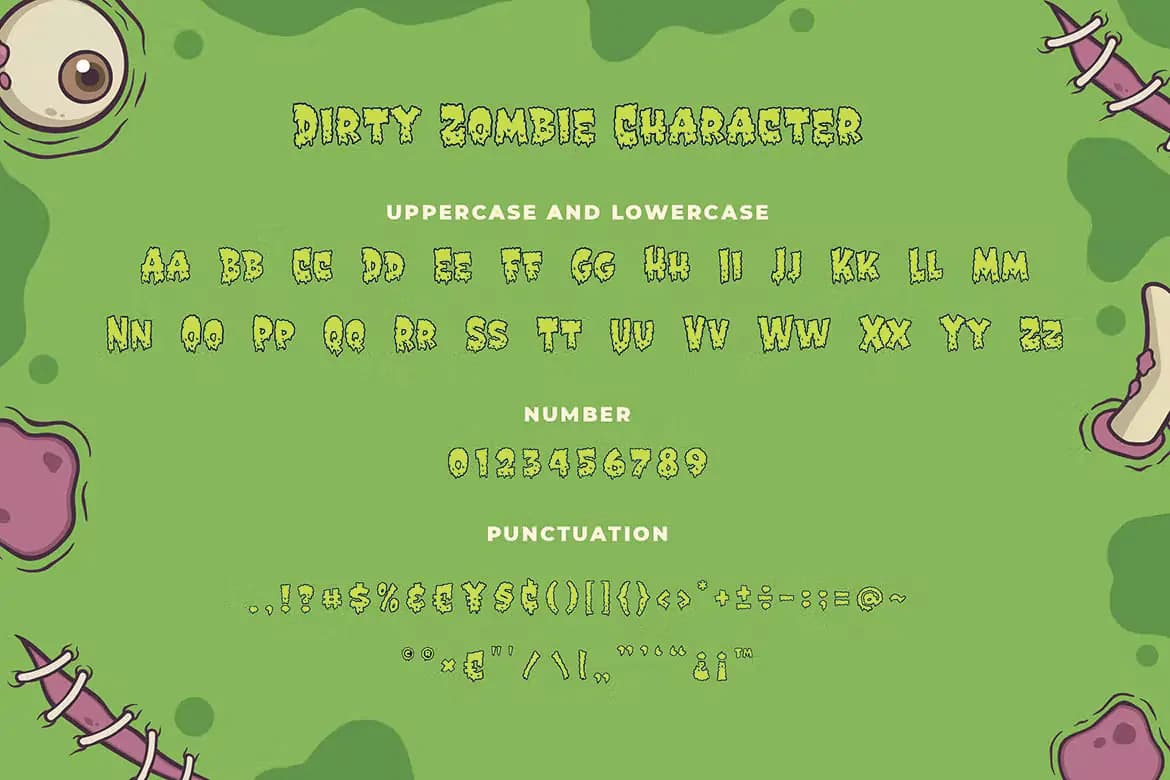 فونت ترسناک زامبی کثیف Dirty Zombie — تصویر ۲