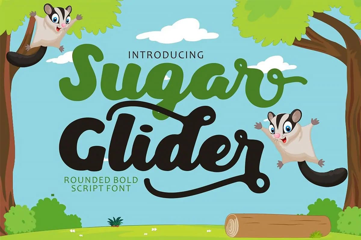 فونت کودکانه بولد و گرد Sugar Glider
