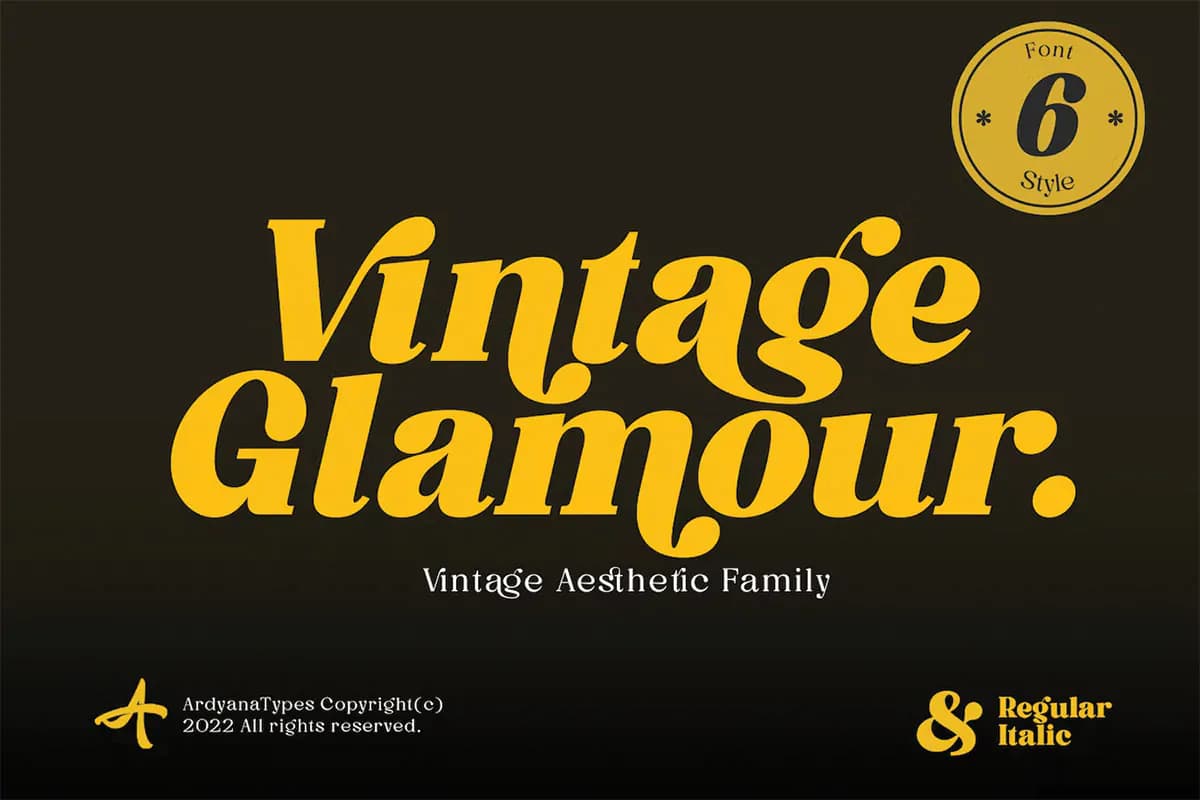 فونت کلاسیک و قدیمی Vintage Glamour