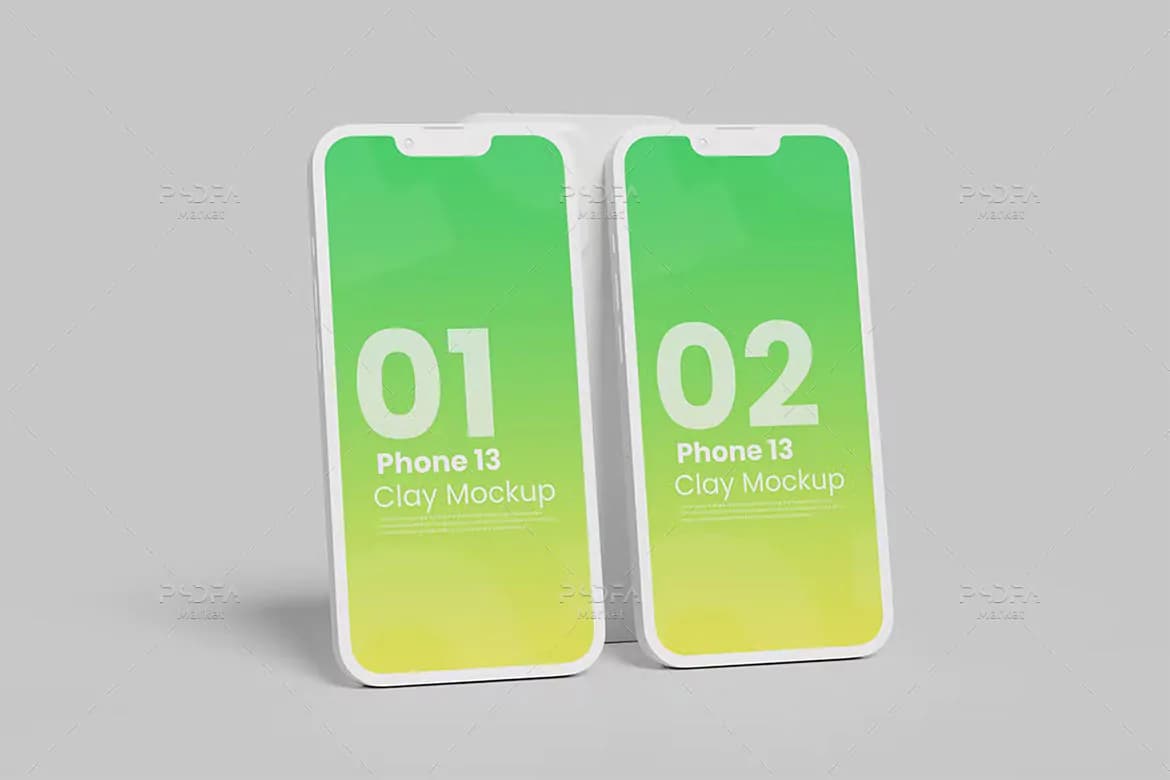 موکاپ آیفون 13 شیک و مدرن Clay — تصویر ۹