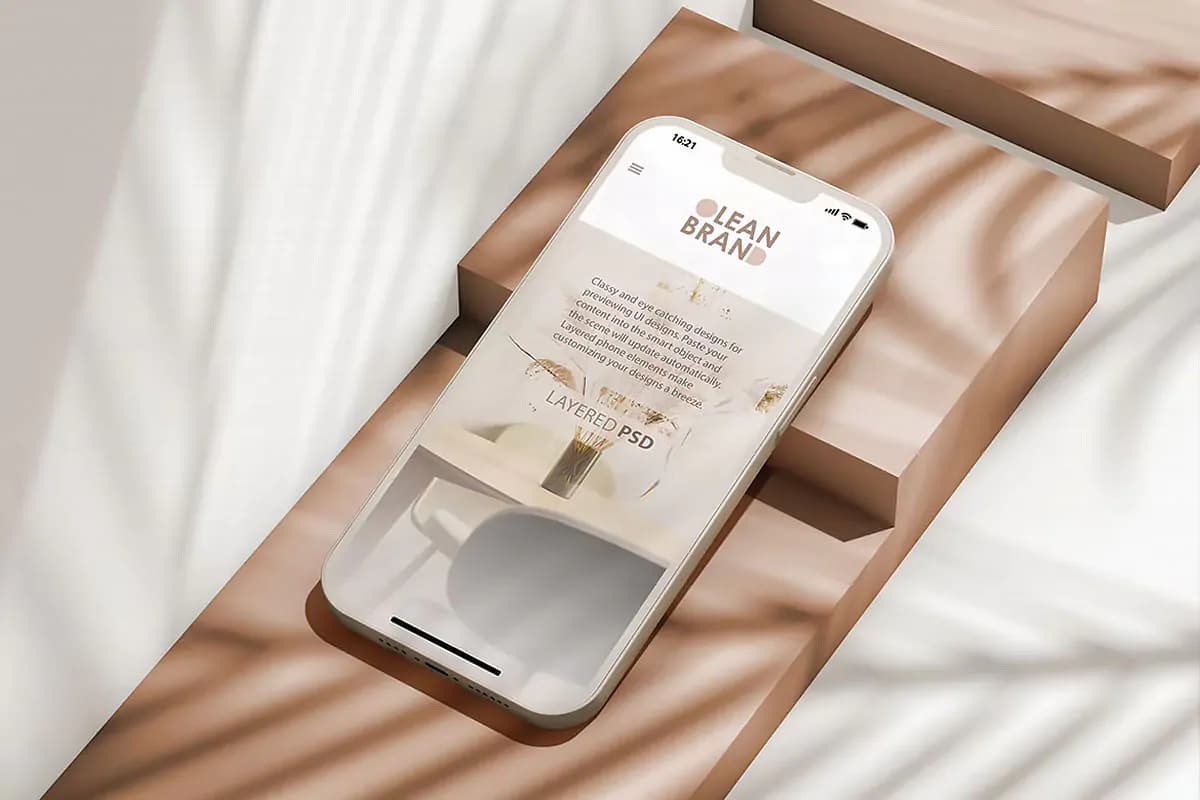 موکاپ آیفون 13 شیک و مدرن Clay — تصویر ۶