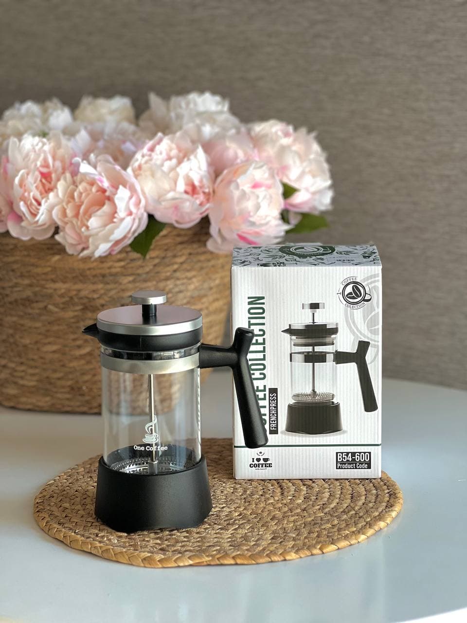 فرنچ پرس 600 میل One Coffee رنگ مشکی — تصویر ۲