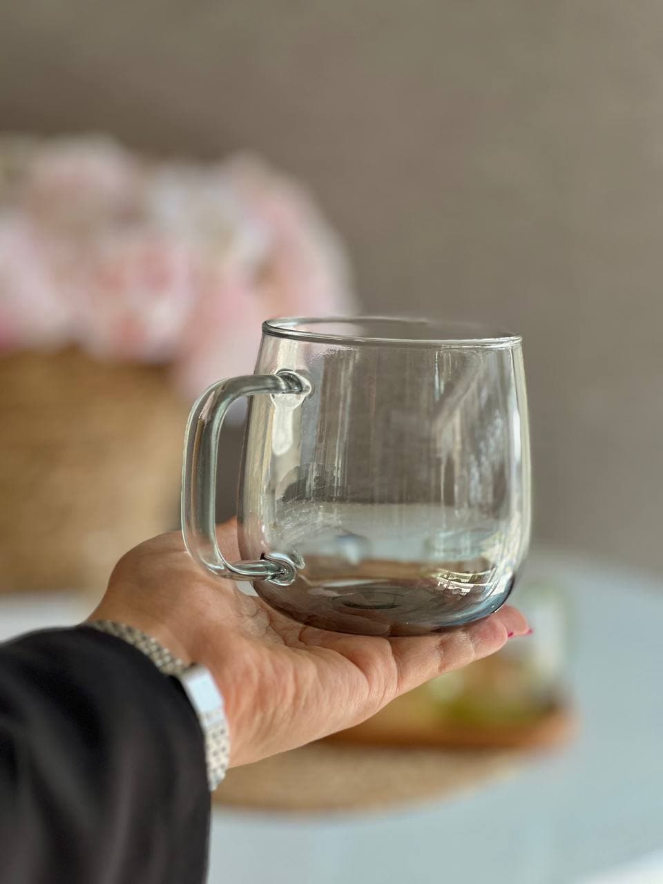 لیوان پیرکس 4 تایی سایه رنگی دلی DELI مدل دومینو — تصویر ۴