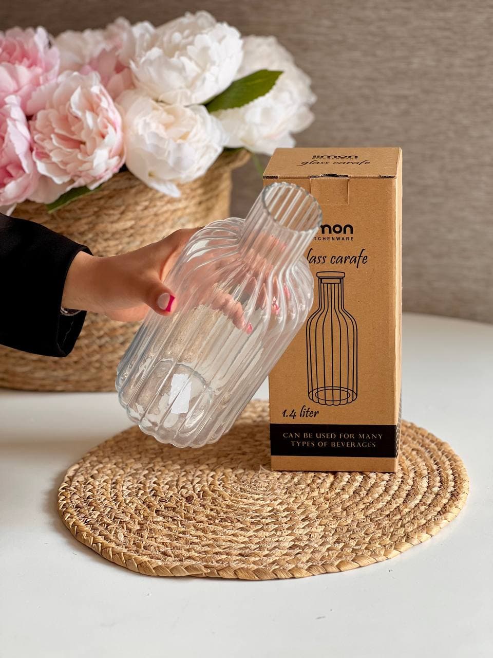 بطری آب درب چوبی 1.4 لیتری لیمون کد 2355 — تصویر ۳