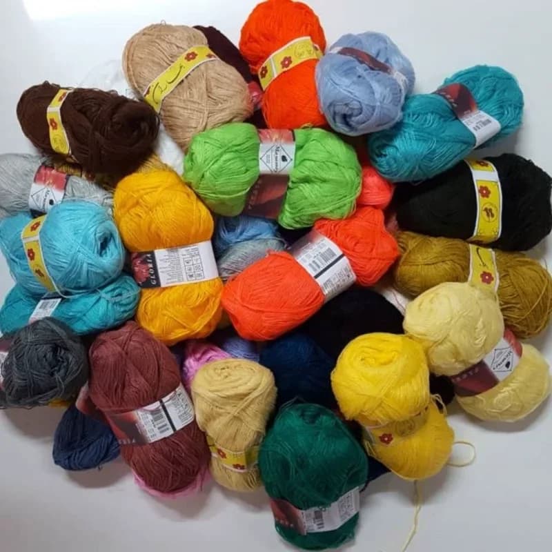 کاموا بهاران رنگی نازک دولا (بسته 25 عددی به صورت چند رنگ)