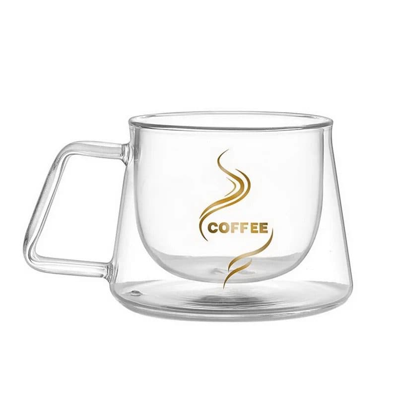 ماگ پیرکس دوجداره طرح کافی کد 4813 — تصویر ۲