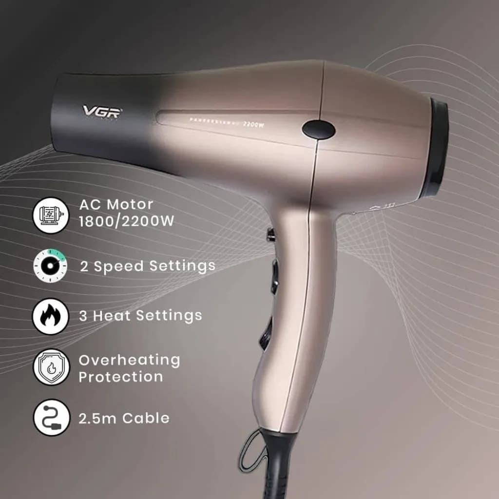سشوار حرفه ای وی جی آر مدل V-463 — تصویر ۲