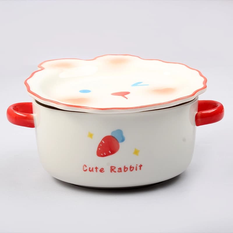 سوپ خوری و قابلمه سرامیکی کودک طرح حیوانات — تصویر ۲