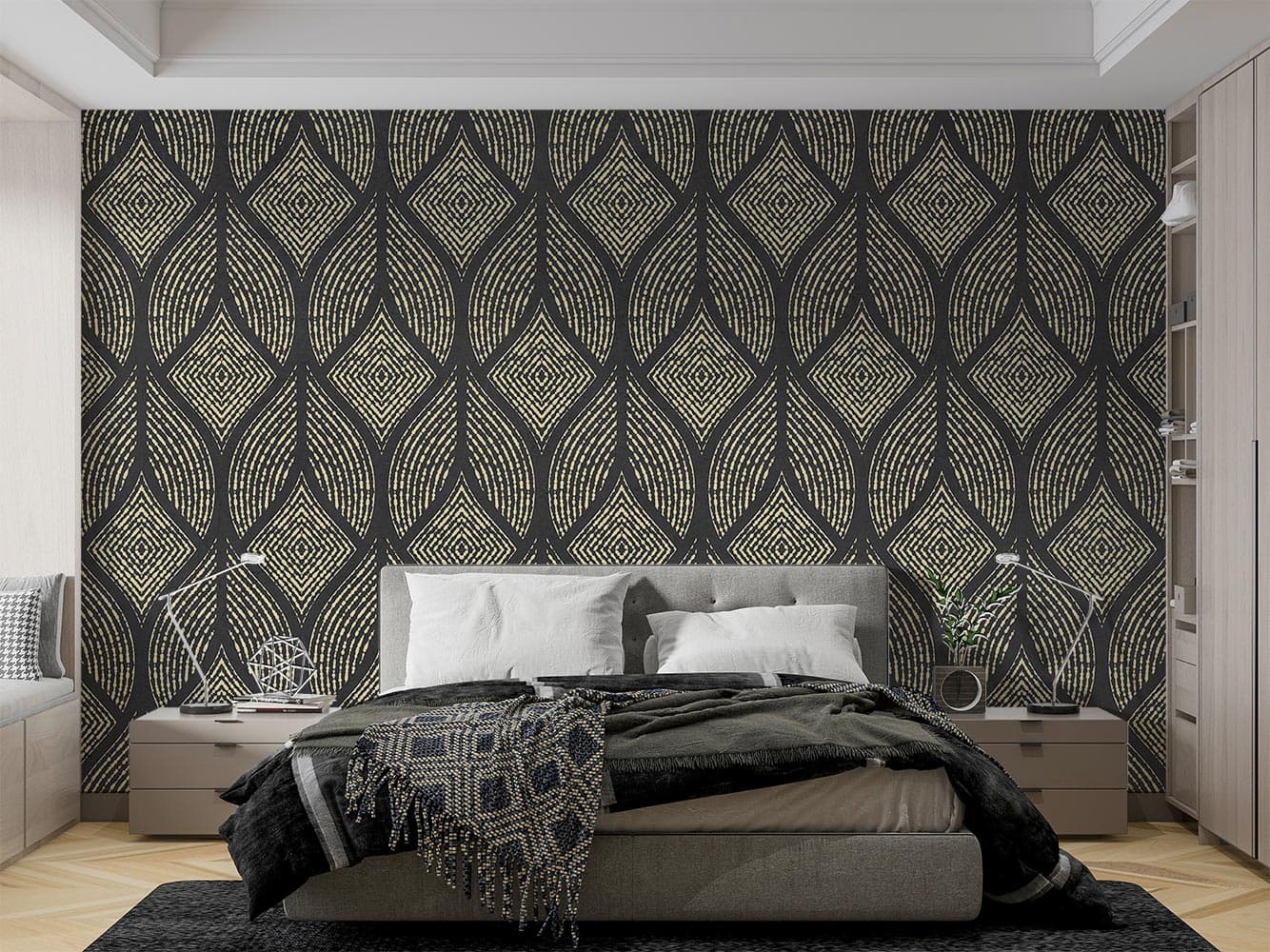 کاغذ دیواری لاکچری مدل هندسی W10129700