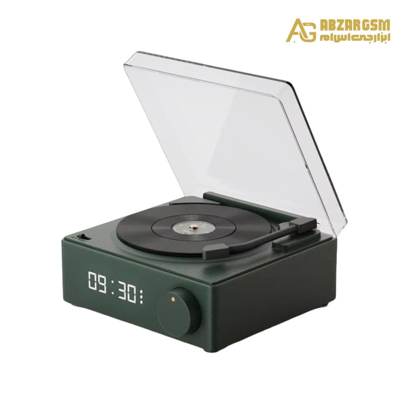 اسپیکر بلوتوثی طرح گرامافون سبز مدل Round-X11