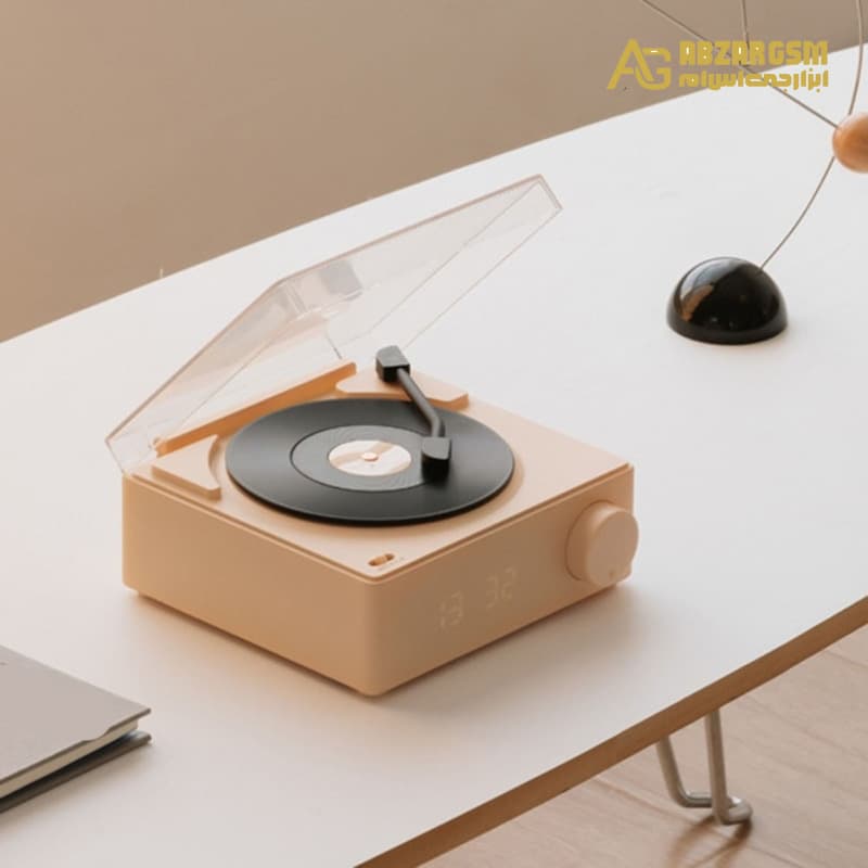 اسپیکر بلوتوثی طرح گرامافون سبز مدل Round-X11 — تصویر ۷