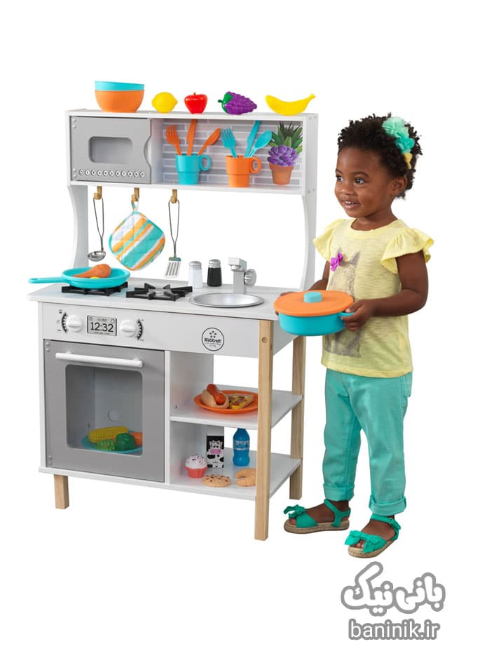 آشپزخانه چوبی کودک کیدکرفت مدل KidKraft 53370 — تصویر ۸