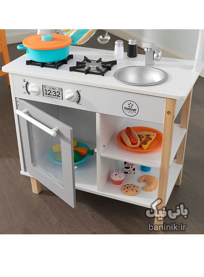 آشپزخانه چوبی کودک کیدکرفت مدل KidKraft 53370 — تصویر ۳
