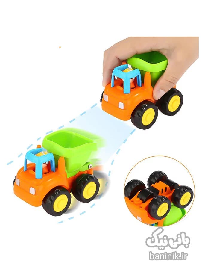 ماشین بازی هولی تویز سری راهسازی 4 عددی Huile Toys Vehicle Set 326 — تصویر ۵