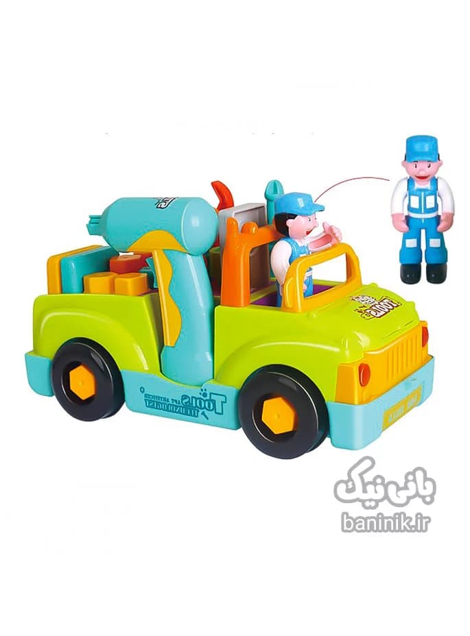 ماشین ابزار مکانیک کوچولو موزیکال هولی تویز Huile Toys Mechanic Tool Truck 6109 — تصویر ۷