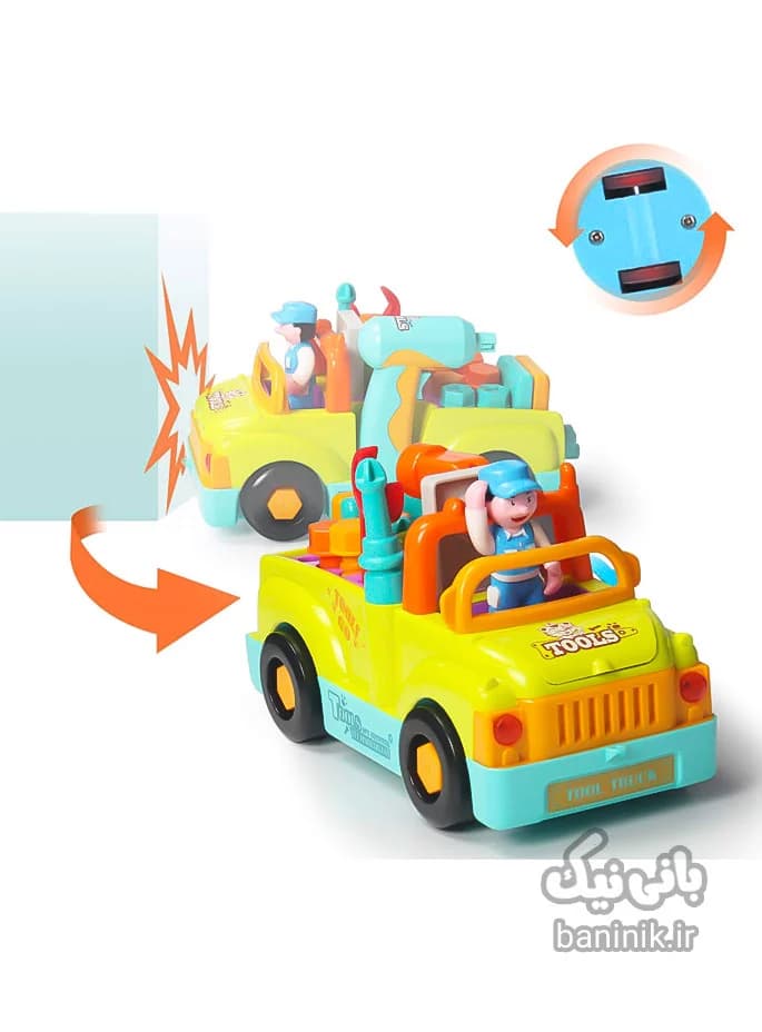 ماشین ابزار مکانیک کوچولو موزیکال هولی تویز Huile Toys Mechanic Tool Truck 6109 — تصویر ۵