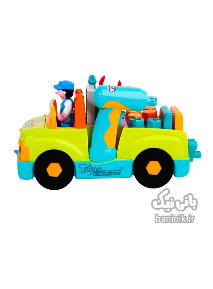 ماشین ابزار مکانیک کوچولو موزیکال هولی تویز Huile Toys Mechanic Tool Truck 6109 — تصویر ۸