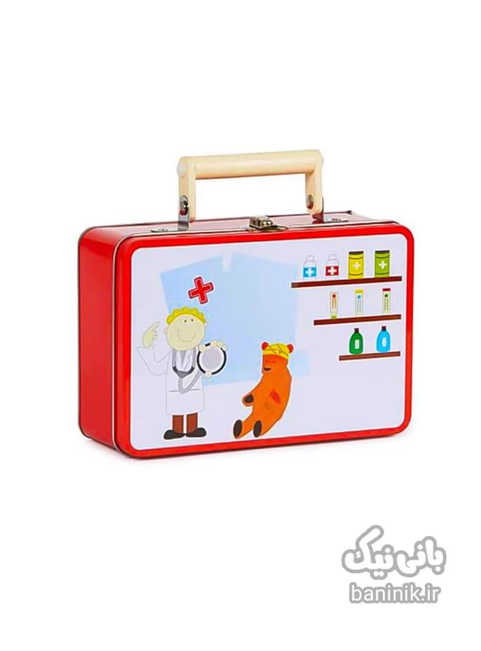 ست پزشکی چوبی با جعبه فلزی Picardo Doctor’s Suitcase