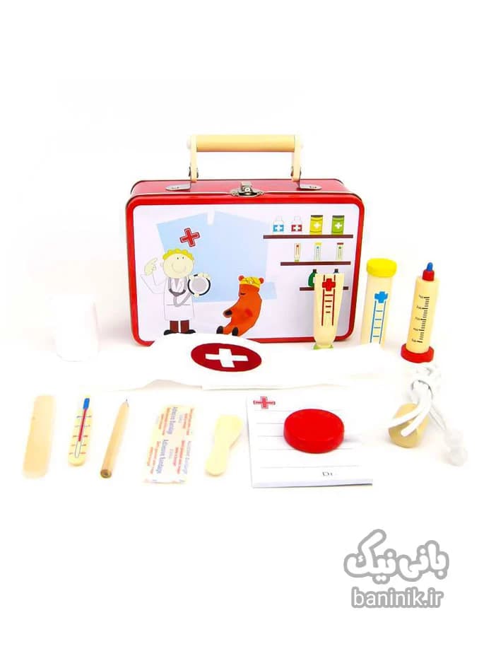 ست پزشکی چوبی با جعبه فلزی Picardo Doctor’s Suitcase — تصویر ۲