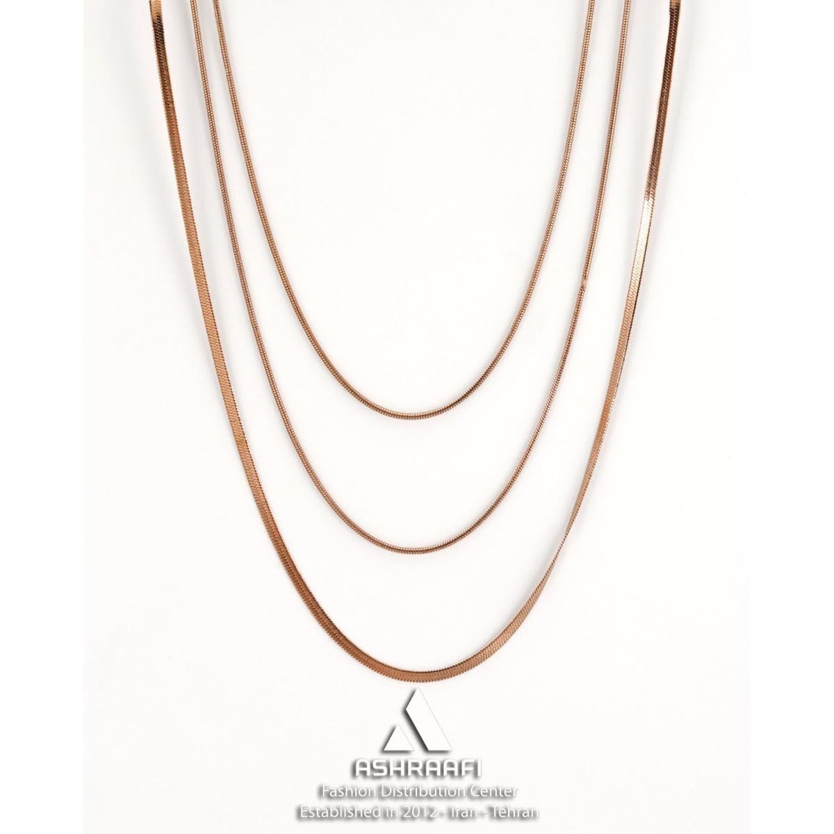 گردنبند سه لاین هرینگبون Herringbone Chain Necklace