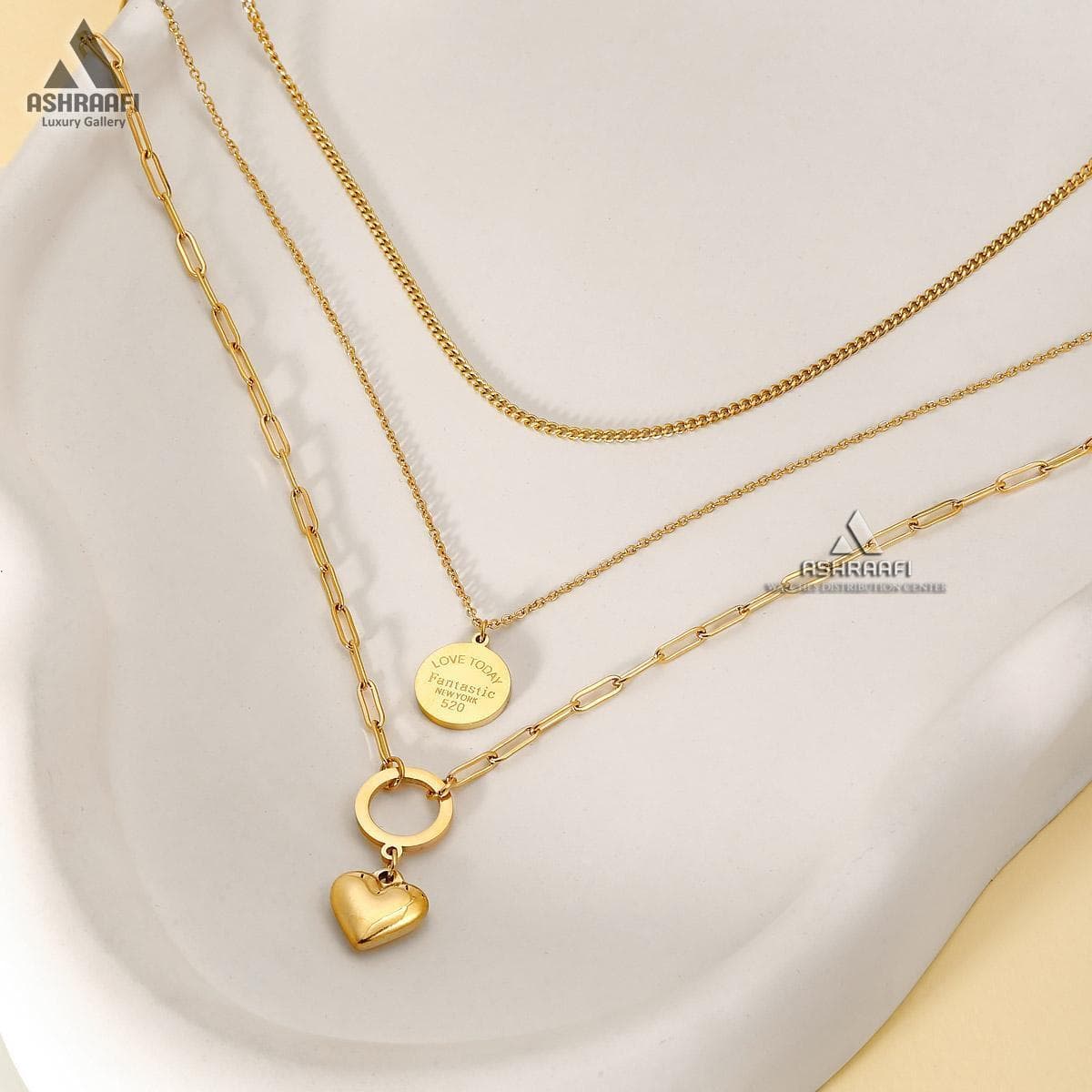 گردنبند زنانه سه لاین Elizabeth Necklace G02 — تصویر ۲