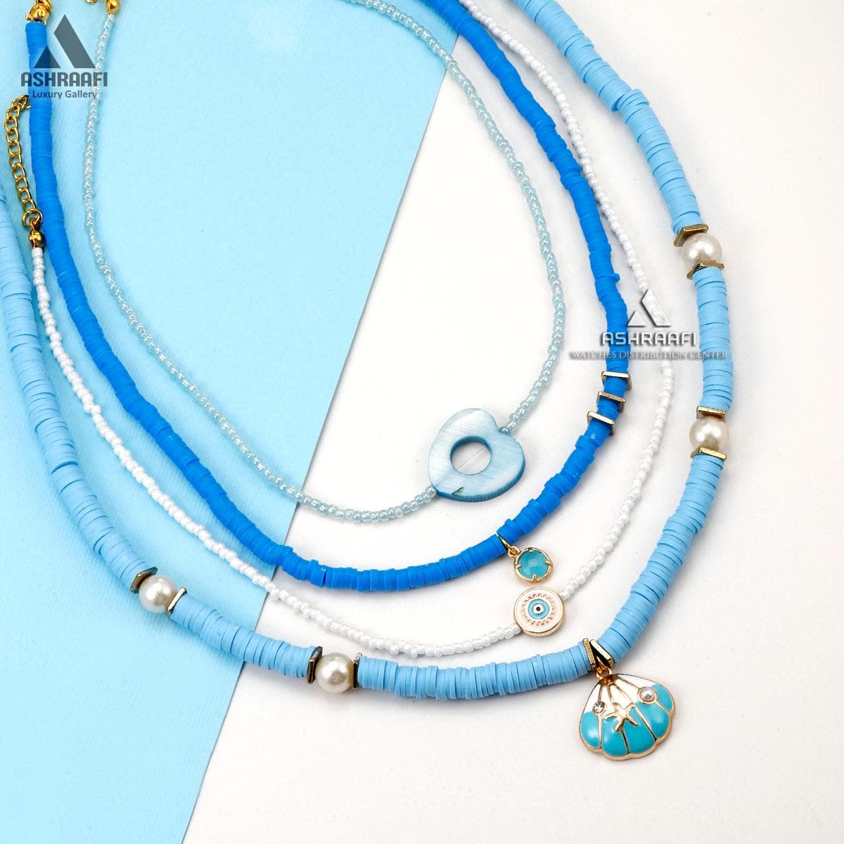 گردنبند فیمو آبی Bead Necklace Blue — تصویر ۲