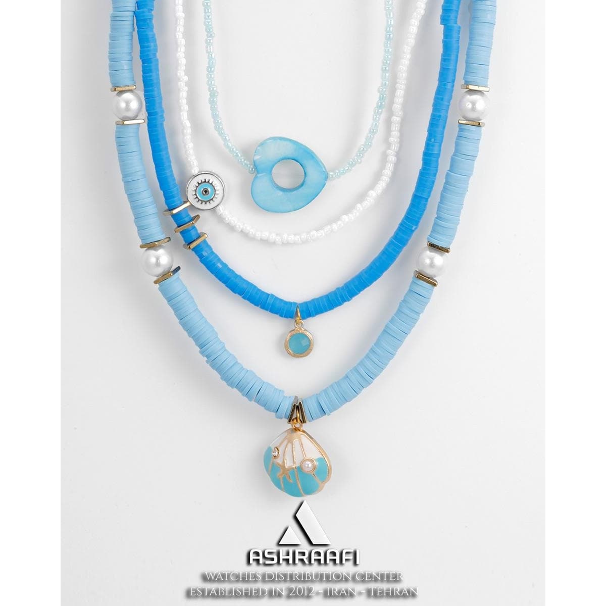 گردنبند فیمو آبی Bead Necklace Blue