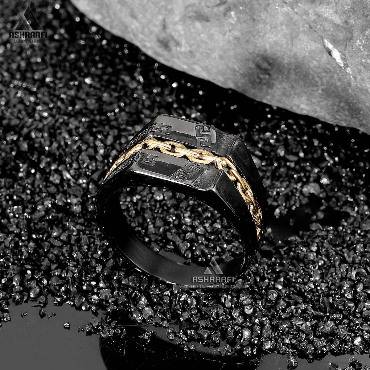 انگشتر مردانه مشکی Men Ring KG02 — تصویر ۲