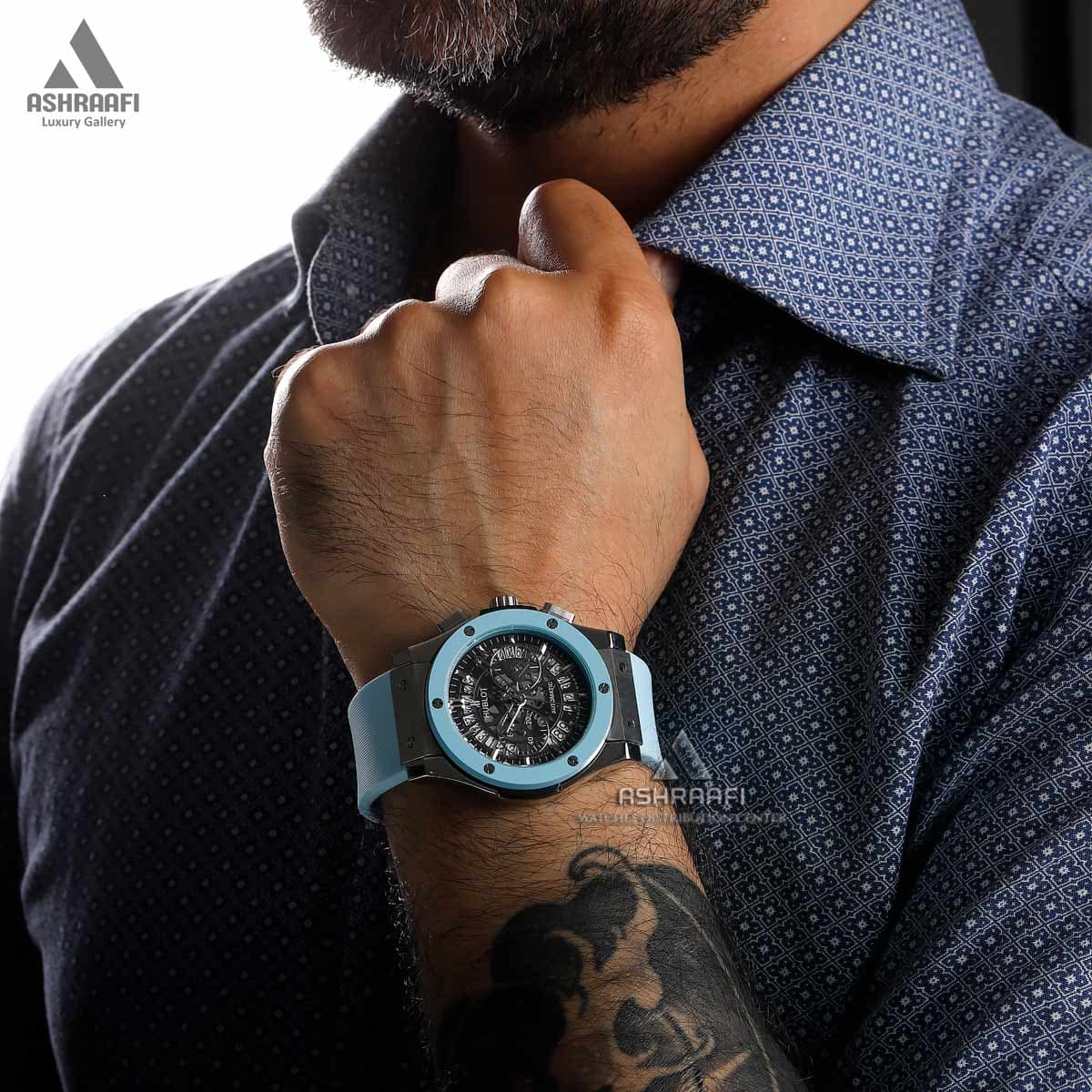 ساعت هابلوت آبی آسمانی Hublot Big Bang Sky Blue 76-3 — تصویر ۵