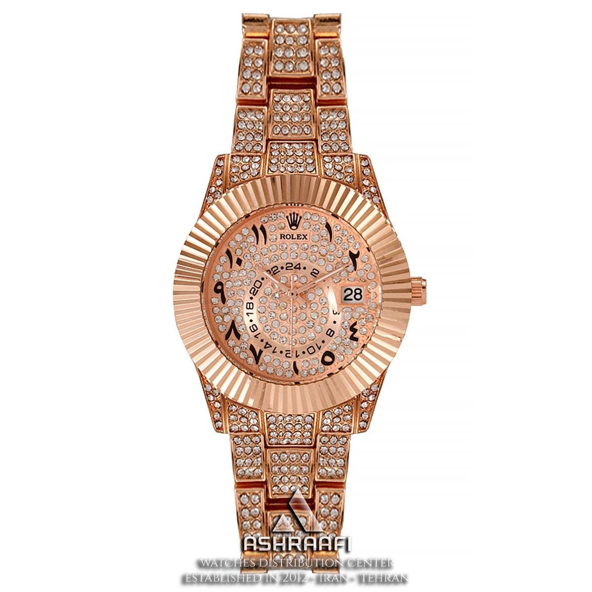ساعت رولکس اسکای دولر فول نگین Rolex Sky Dweller F-Diamond Rg-80