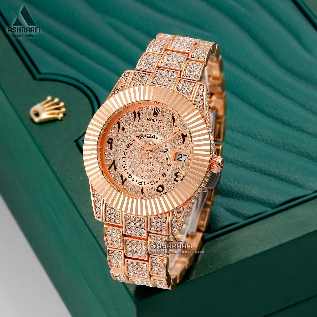 ساعت رولکس اسکای دولر فول نگین Rolex Sky Dweller F-Diamond Rg-80 — تصویر ۲