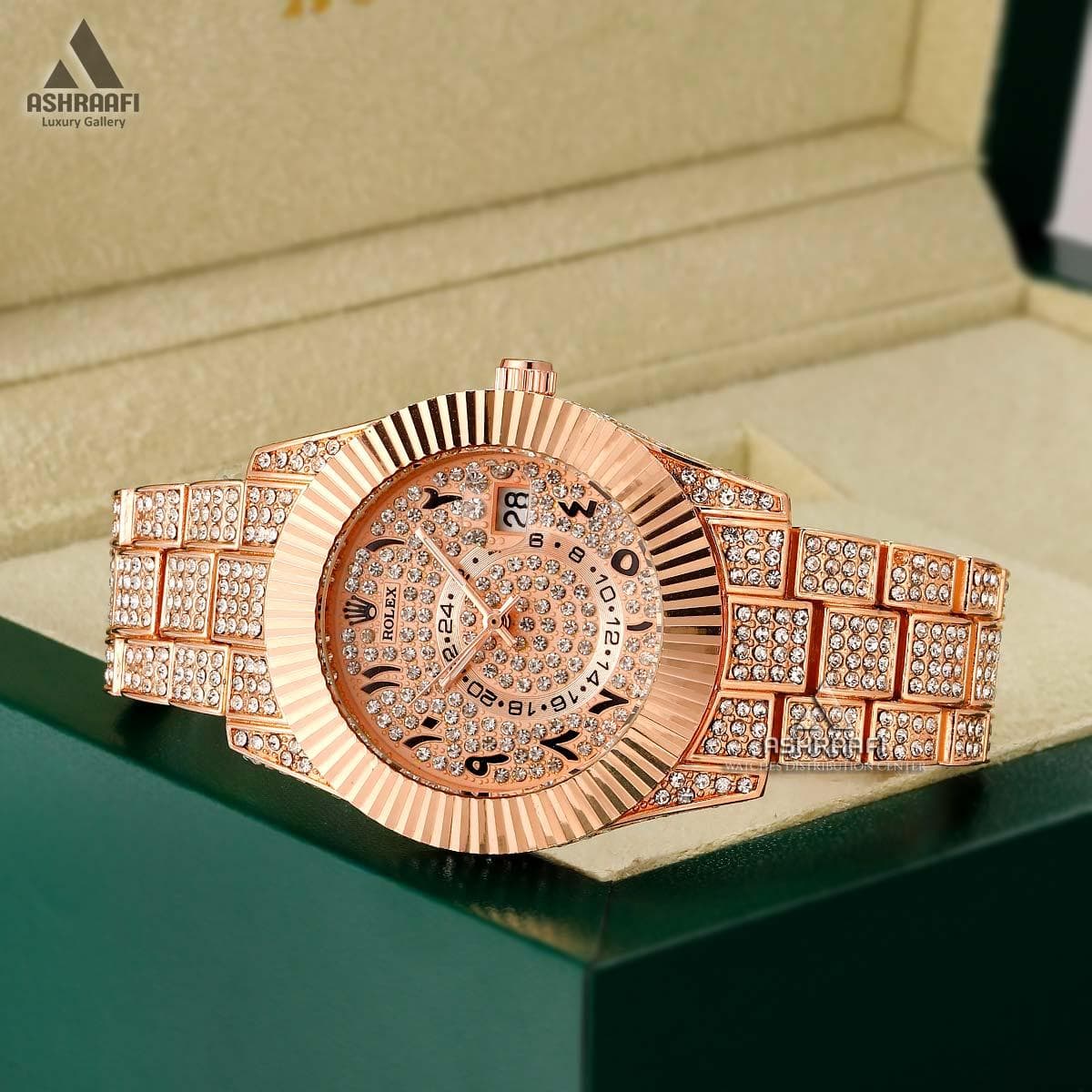 ساعت رولکس اسکای دولر فول نگین Rolex Sky Dweller F-Diamond Rg-80 — تصویر ۳