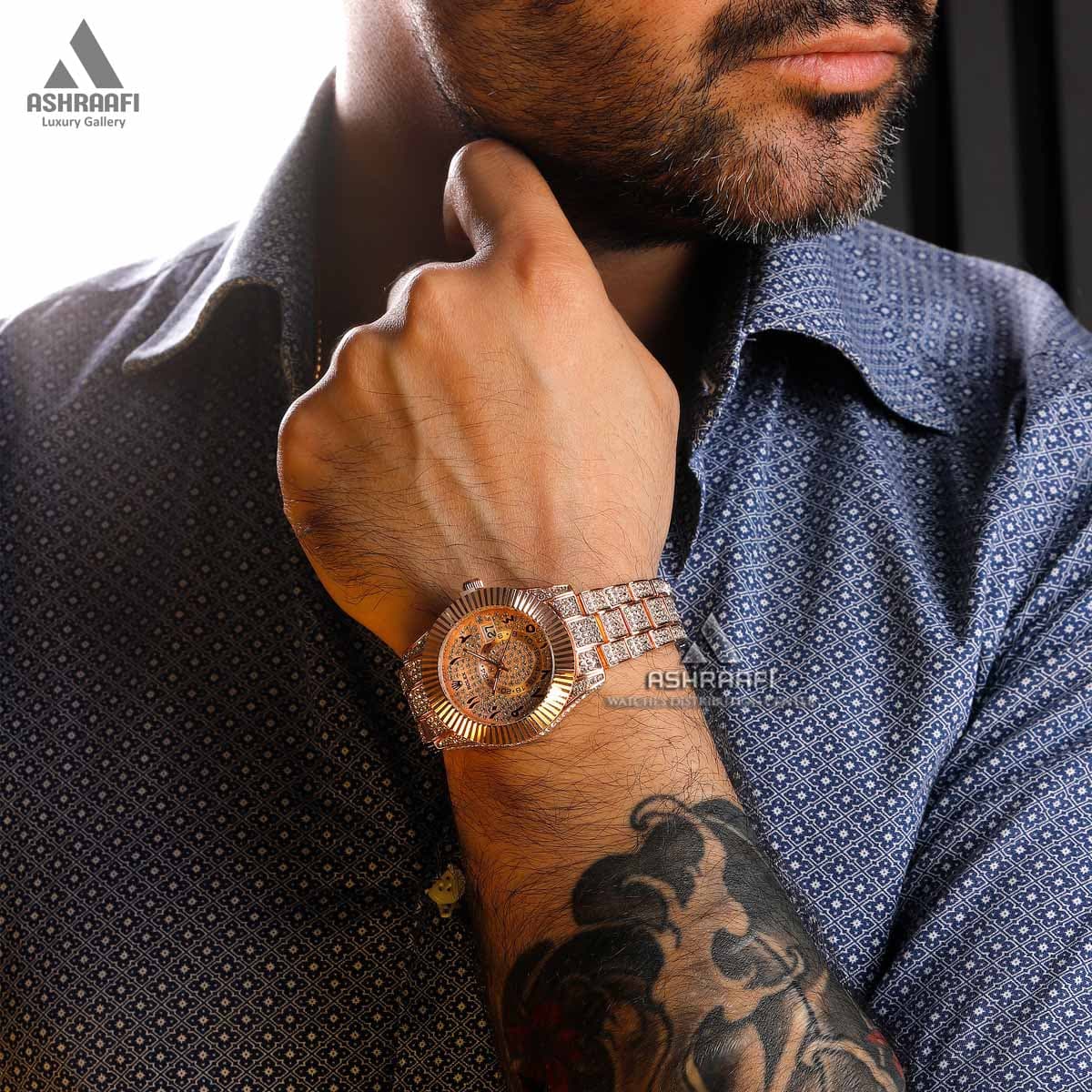 ساعت رولکس اسکای دولر فول نگین Rolex Sky Dweller F-Diamond Rg-80 — تصویر ۶