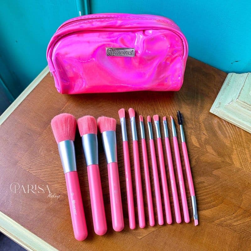 ست براش کیف هولوگرامی bh Cosmetics(صورتی)
