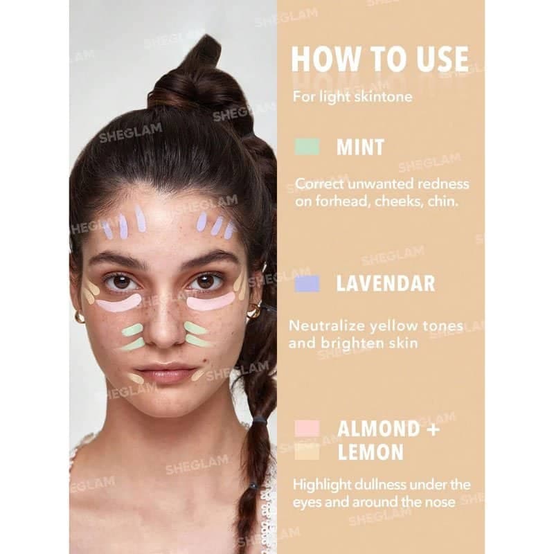 پالت کانتور و کانسیلر اصلاح رنگ شیگلم SHEGLAM مدل Multi-Fix رنگ Macaron — تصویر ۴