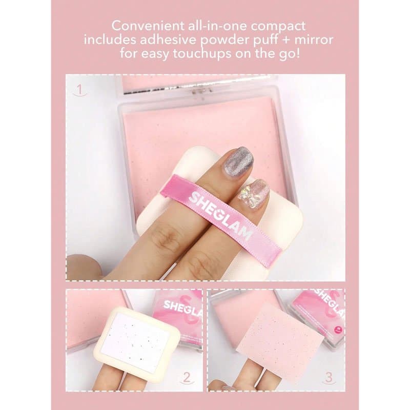 کاغذ کنترل چربی پوست شیگلم SHEGLAM مدل Mattifying Blot Papers With Puff مدل Rose رنگ صورتی — تصویر ۳