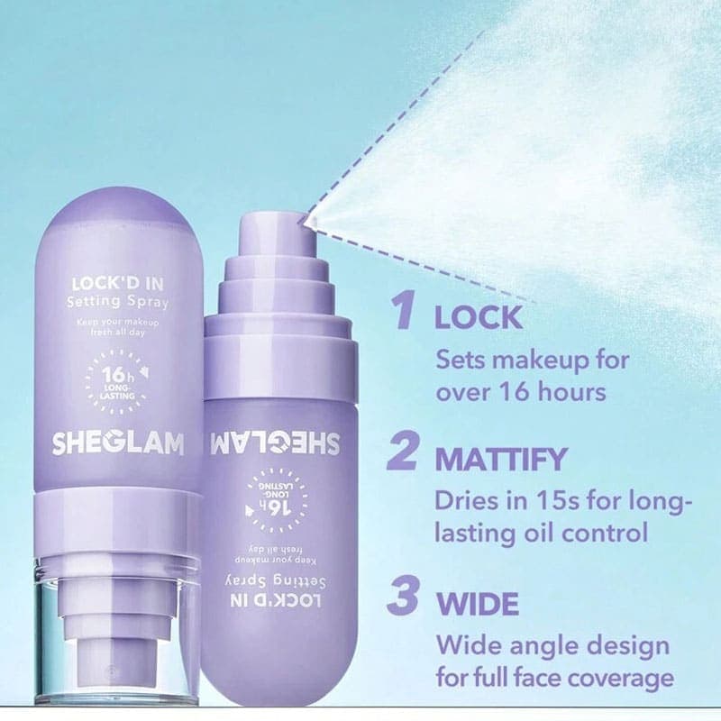 اسپری فیکس 16 ساعته شیگلم SHEGLAM مدل LOCK’D IN (55 میل) — تصویر ۴