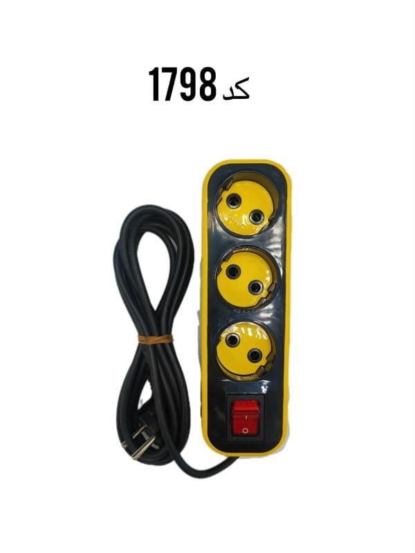 سه راهی برق دینا مدل D3000 سلفونی با کابل 2.8 متری
