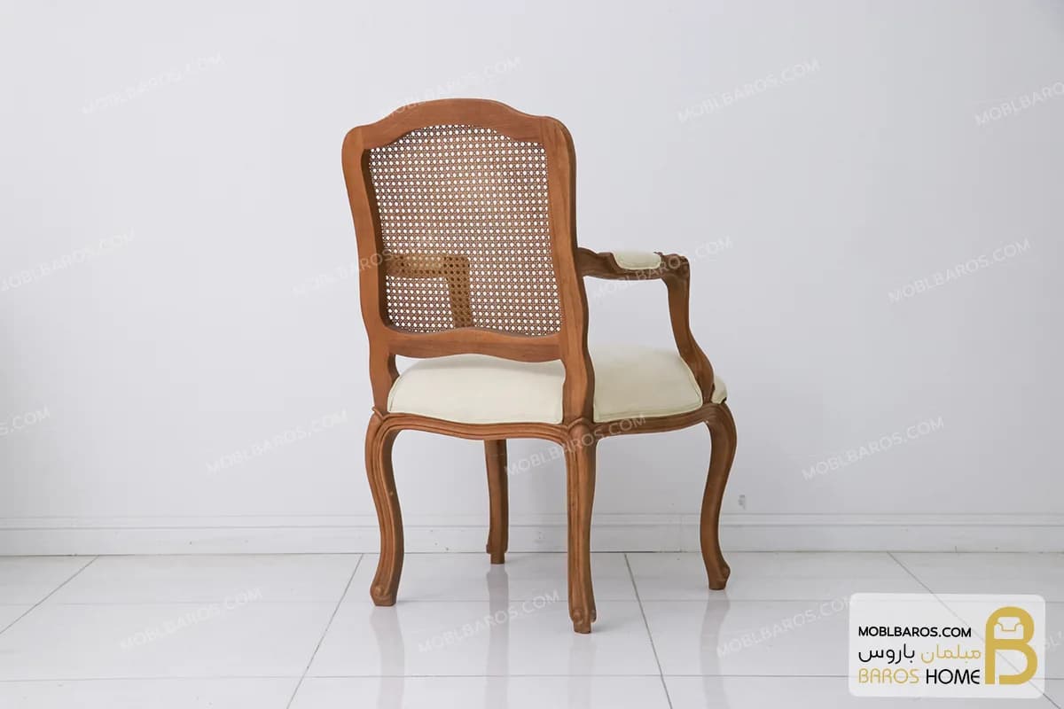 صندلی چوبی فرانسوی دسته دار — تصویر ۵