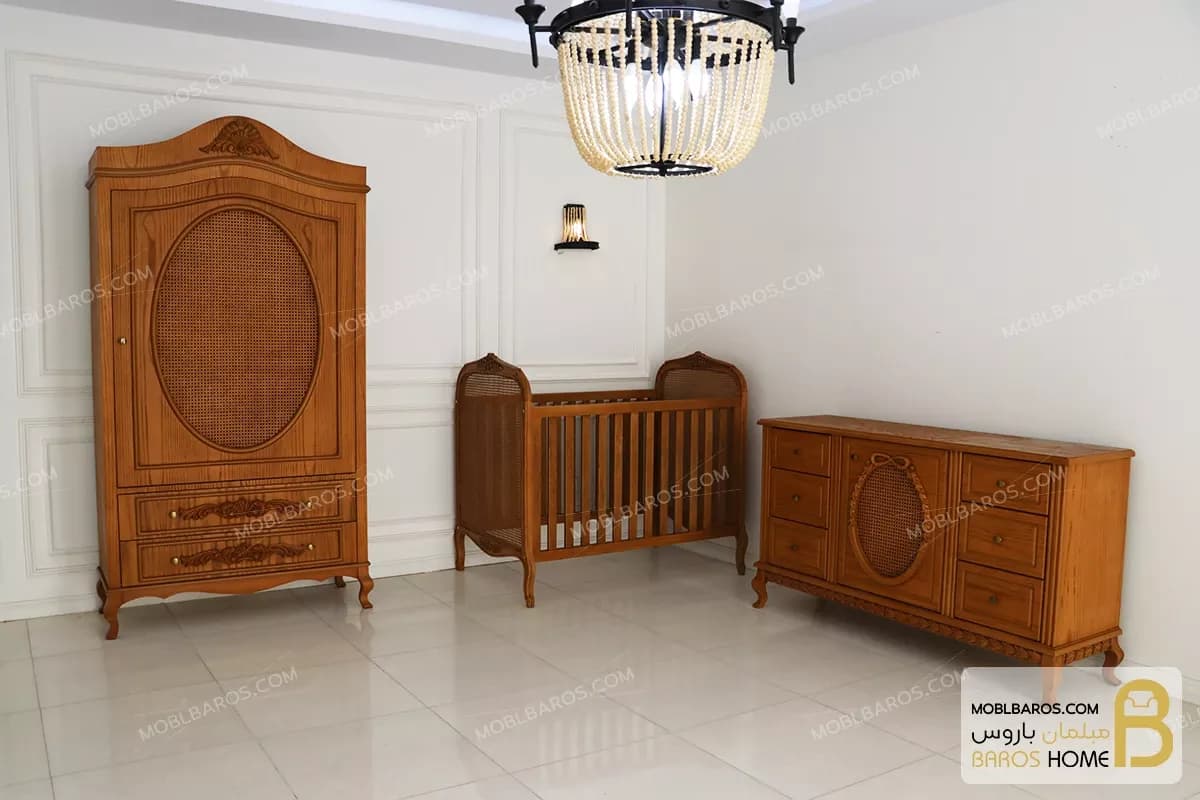 سیسمونی نوزاد و کودک رنگ چوب مدل مونیکا