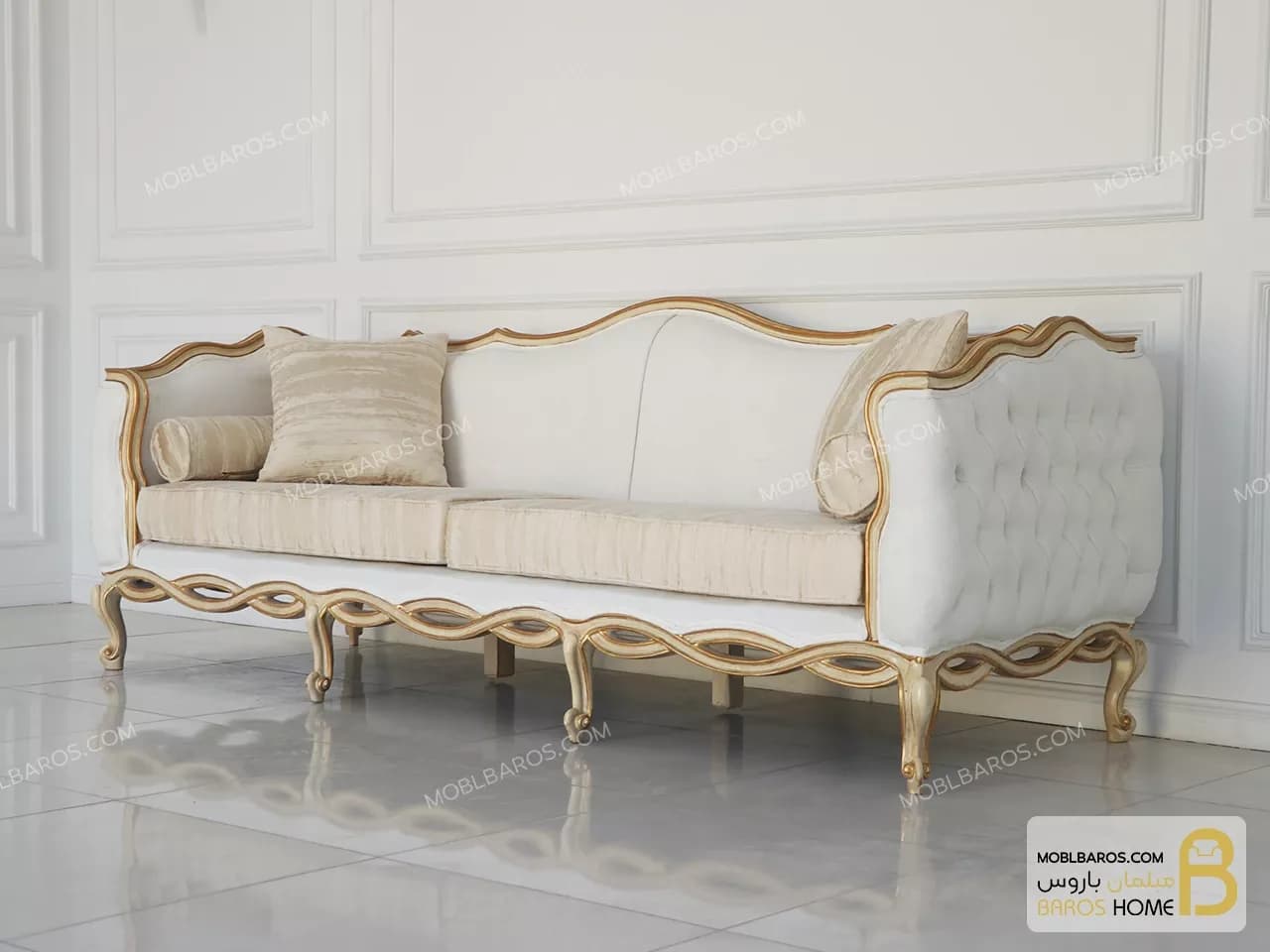 کاناپه ابزاری ورق طلا — تصویر ۳