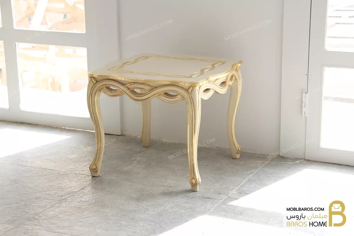 میز جلومبلی و عسلی ابزاری ورق طلا — تصویر ۷