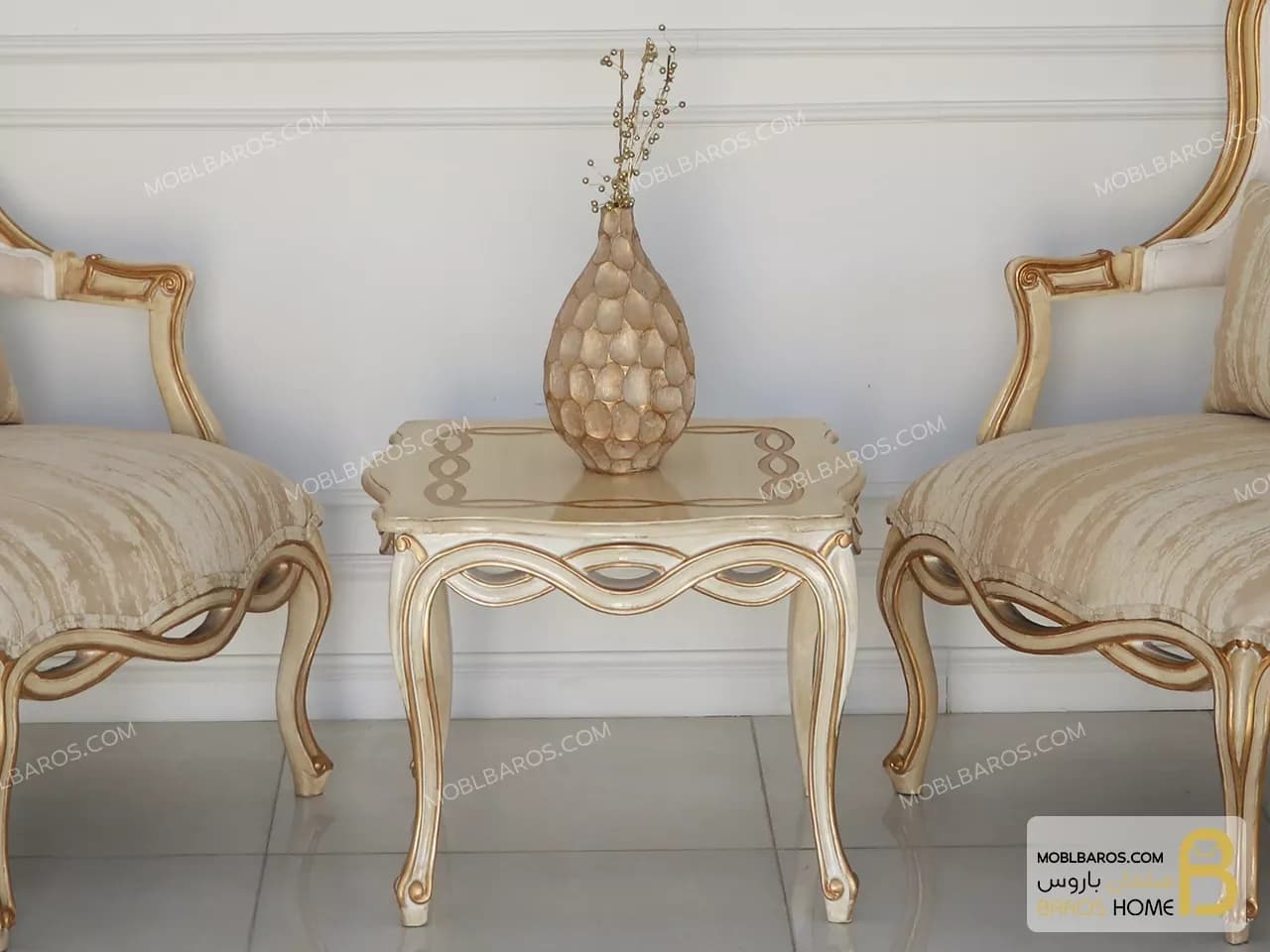میز عسلی ابزاری ورق طلا